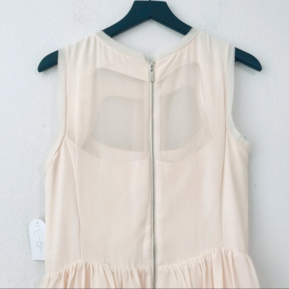 New! Jessica Simpson Fit & Flare Chiffon Tulle Blush Pink Party Cocktail Dress - Picture 5 of 12